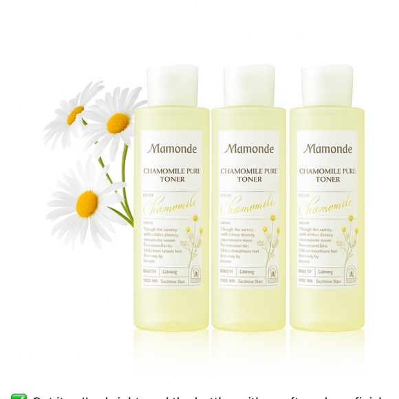 Lot 3pc New MAMONDE Chamomile Pure Toner 8.45oz 250ml Vegan Calming K-Beauty - Picture 1 of 4